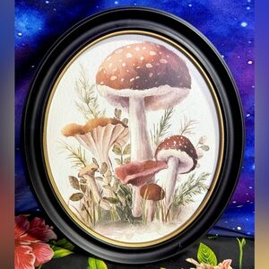 Watercolor Mushrooms Wood Wall Cottagecore Decor